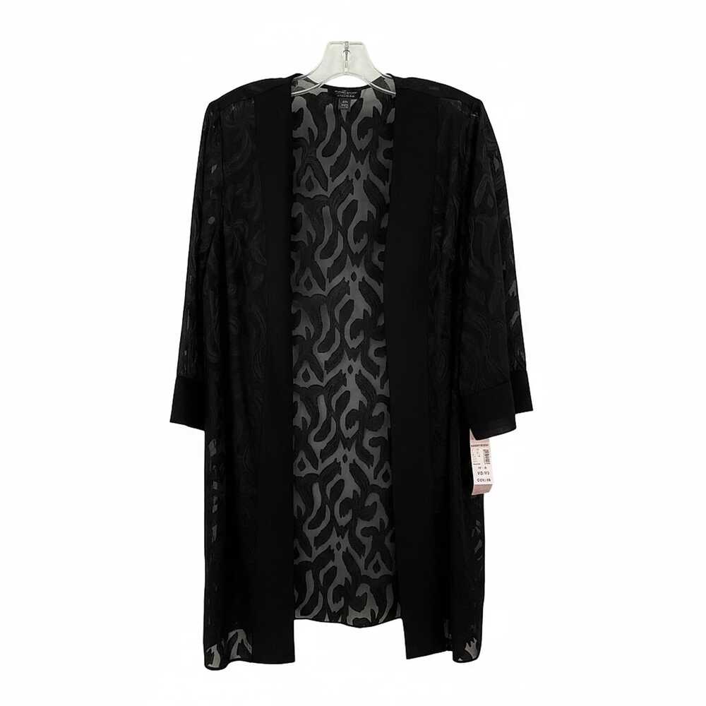 Dress Barn Black Floral Blouse | 16W Plus Size, Sheer Cover Up